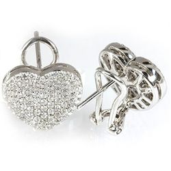 Genuine 1.14 ctw Heart Design Diamond Earring 18kt