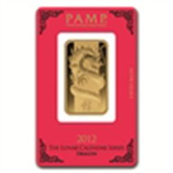 1 oz Pamp Suisse Year of the Dragon Gold Bar (In Assay)