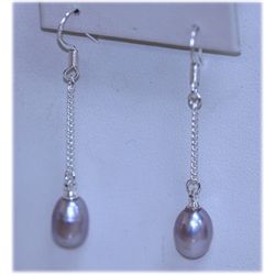 12.10 CTW PURPLE PEAR DANGLING EARRINGS