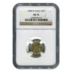 Certified Burnished American $5 Gold Eagle MS70 NGC (Da