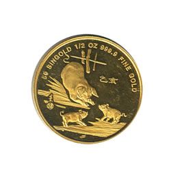 Singapore Gold Half Ounce Pig (date of our choice)