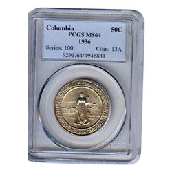 Certified Commemorative Half Dollar Columbia MS64 PCGS