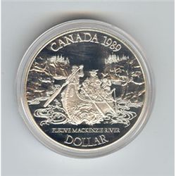 Canada 1989 silver dollar, MacKenzie River