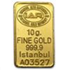 Image 1 : 10 gram Istanbul Refinery Gold Bar .9999 Fine