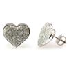 Image 1 : Genuine 0.35 ctw Diamond Puff Pave Heart Earring 10k