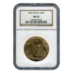 Certified American $50 Gold Eagle MS70 NGC (date of our