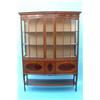 Image 1 : An Edwardian mahogany boxwood and ebony line inlaid display cabinet with dentil moulded cornice a...