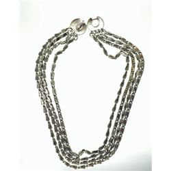 Vintage Signed Kramer Silver Toned Necklace 14" long.