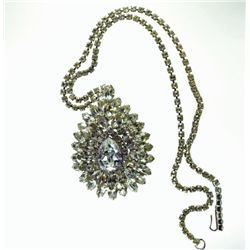 Stunning Vintage Rhinestone Necklace/Pin Statement Piece!