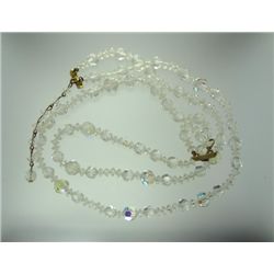 Vintage Signed Lisner Crystal Necklace, 20" long, Excellent condition.