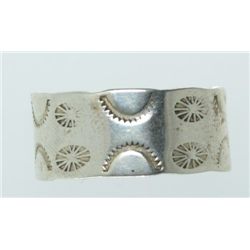 Vintage Silver Native American band - artist signed.