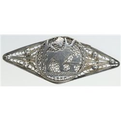 Vintage Sterling Silver Filigree Pin, Looks like South American.