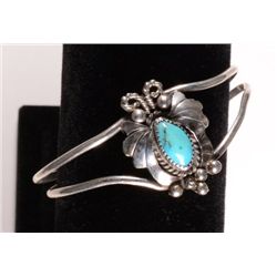 Vintage Native American Bracelet of Turquoise, Artist signed