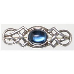 Estate Sterling silver pin signed BOMA .925 with blue stone 1 3/4"  long.