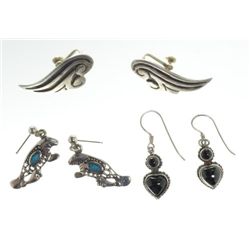 Vintage Lot of three Sterling Silver earrings