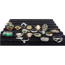 Vintage Lot of Costume Jewelry Rings, Some signed Avon, W. Germany, Judy Lee