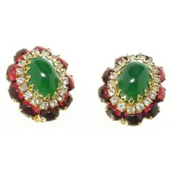 Fabulous Vintage Signed Carnegie clip back earrings.