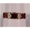 Image 1 : Pre-owned Garnet & Diamond 14 Yellow Gold Ring, size 8