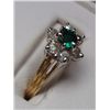 Image 2 : 1 ctw. Created Emerald & Diamond 10K Gold Ring