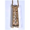 Image 3 : 14K LADDER PENDANT, APPROX. 2 CT. TW OF DIAMONDS. 18" BOX CHAIN