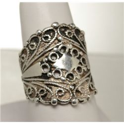 Vintage Sterling Silver Ring, size 8, made from an old piece of sterling silver