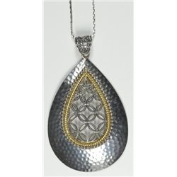Vintage Sterling silver Pendant, signed AE, marked 925. Chain is 18" long.