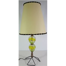 Unusual Lamp made of paper weights. Top filial is a crystal pineapple. 20" tall