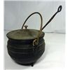 Image 1 : Vintage Cast Iron Fire Starter Pot with Lid & Wand
