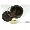 Image 3 : Vintage Cast Iron Fire Starter Pot with Lid & Wand