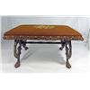 Image 1 : Vintage Cast Iron Foot Stool with Needlepoint