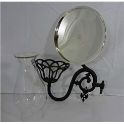 Vintage Cast Iron Kerosene/Oil Lamp Wall Bracket