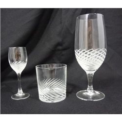 18 Crystal Diamond Cut Glasses