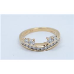 14 kt Diamond Wrap. size 4. .32 ctw.