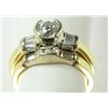 Image 2 : 14 kt Bridal Set. size 5. 1 ctw.