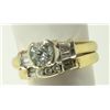 Image 3 : 14 kt Bridal Set. size 5. 1 ctw.