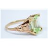 Image 2 : 14 kt Peridot Colored Stone Diamond Ring. Size 5 3/4.