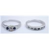 Image 1 : 14KT DIAMOND & SAPPHIRE ENGAGEMENT. 1.9 DWT BAND, SIZE 8 . BAND .12 DTW, .12