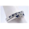 Image 2 : 14KT DIAMOND & SAPPHIRE ENGAGEMENT. 1.9 DWT BAND, SIZE 8 . BAND .12 DTW, .12