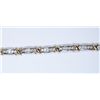 Image 1 : 7" 10K TWO TONED BRACELET,  1 CTW, 7.2 DWT