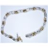 Image 2 : 7" 10K TWO TONED BRACELET,  1 CTW, 7.2 DWT