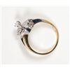 Image 2 : 14 kt two-toned diamond ring. size 8.