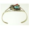 Image 3 : Vintage Native American Cuff Bracelet with coral and turquoise.