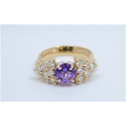 1ct Amethyst Solitaire and Diamond Wrap
