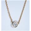 Image 1 : 10kt Bezel Set Diamond Pendant. .40 ct.