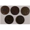 Image 2 : 5 LOW GRADE LARGE CENTS