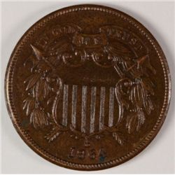 1864 TWO CENT PC MS64