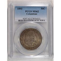 1893 COLUMBIAN EXPO HALF DOLLAR PCGS MS62