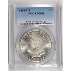 1880/9-S MORGAN DOLLAR PCGS MS65