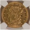 Image 2 : 1836 $5 GOLD CLASSIC HEAD NGC AU 50