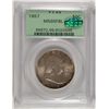 Image 1 : 1957 FRANKLIN HALF DOLLAR, PCGS GREEN LABEL MS-65 FBL  CAC STICKER!  RARE!